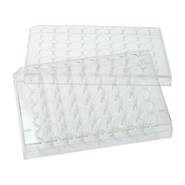 Individual Pack Flat Bottom 0.33 cm2 Cell Growth Area Pack of 50 Sterile Celltreat 229195 96 Clear Polystyrene Well Tissue Culture Plate with Lid